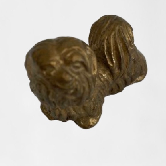 Vintage brass small dog figurine, Pekingese, Lhasa apso or shih tzo - Picture 2 of 4